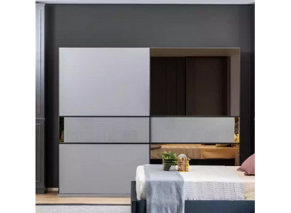 Garde-robe Armoire Chambre Gris Bois Design Moderne Armoire Cabinet